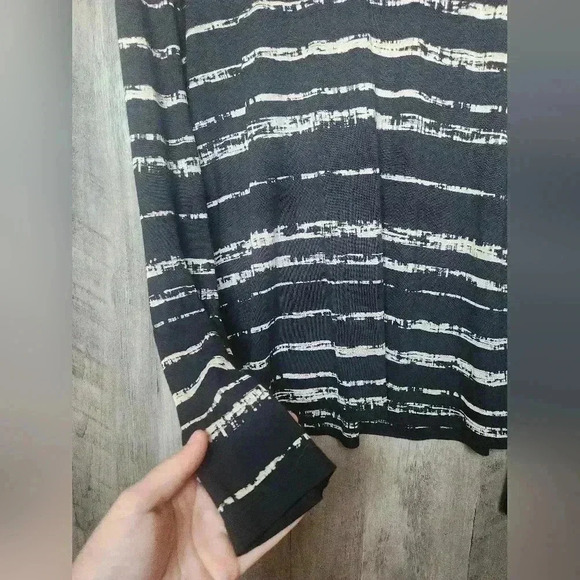 Vince Shadow Stripe Cotton & Modal Crewneck Tee XS Women's - Picture 9 of 11